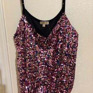 Lavish Glittering Pink and Purple Sequin Top